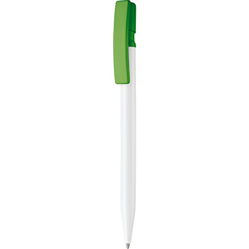 Kugelschreiber Nash Hardcolour , weiss / grün, ABS, 14,50cm (Länge), Bild 1