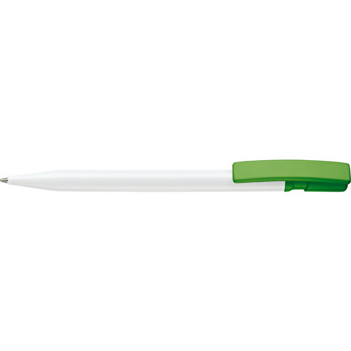 Kugelschreiber Nash Hardcolour , weiss / grün, ABS, 14,50cm (Länge), Bild 3