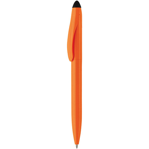 Stylus Kugelschreiber Touchy , orange / schwarz, ABS, 14,50cm (Länge), Bild 1