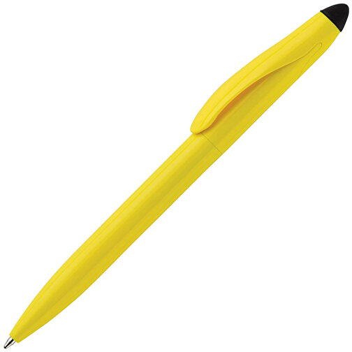Stylus Kugelschreiber Touchy , gelb / schwarz, ABS, 14,50cm (Länge), Bild 2