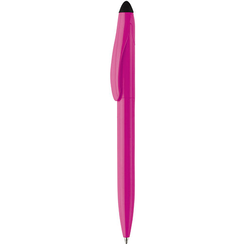 Stylus Kugelschreiber Touchy , rosé / schwarz, ABS, 14,50cm (Länge), Bild 1