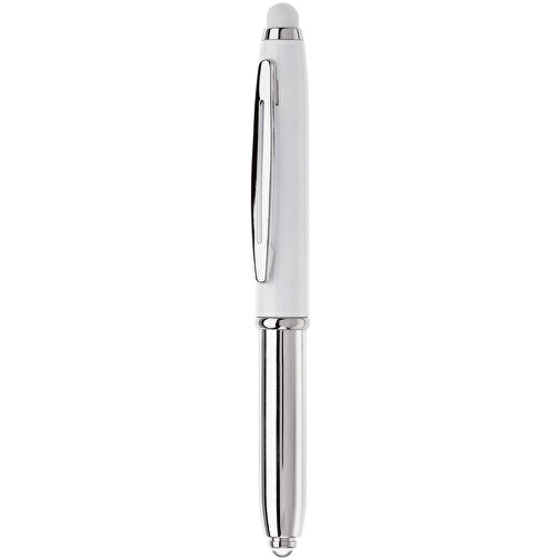 Stylus Kugelschreiber Shine , weiß, ABS chrombeschichtet & Aluminium, 12,40cm (Länge), Bild 1