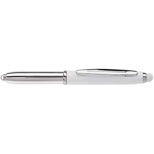 Stylus Kugelschreiber Shine , weiß, ABS chrombeschichtet & Aluminium, 12,40cm (Länge), Bild 3