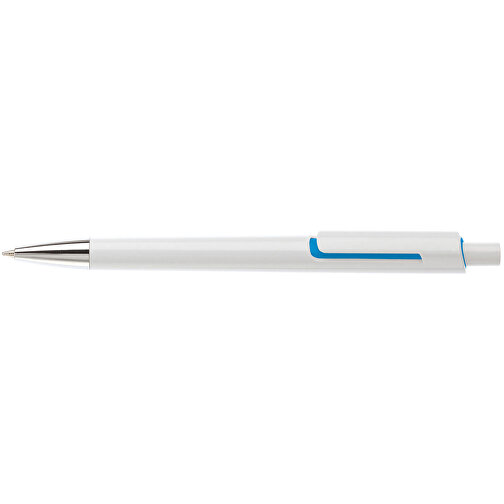 Kugelschreiber Illusion , weiß / hellblau, ABS, 13,90cm (Länge), Bild 3