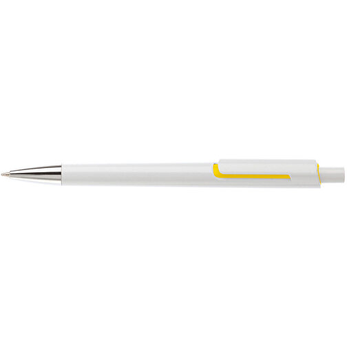 Kugelschreiber Illusion , weiss / gelb, ABS, 13,90cm (Länge), Bild 3
