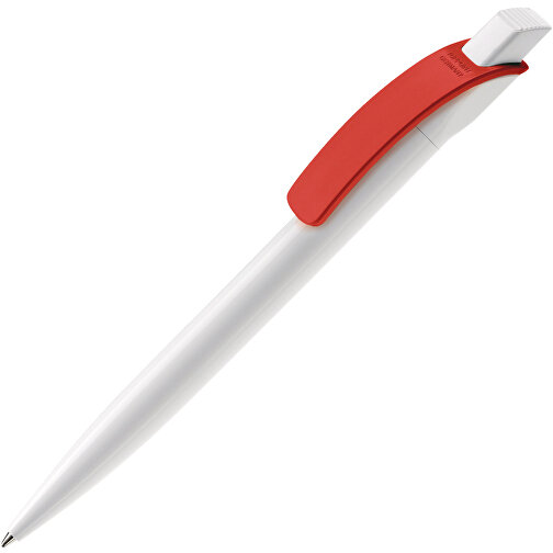 Kugelschreiber Cube Hardcolour , weiß / rot, ABS, 14,70cm (Länge), Bild 2