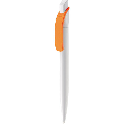 Kugelschreiber Cube Hardcolour , weiss / orange, ABS, 14,70cm (Länge), Bild 1