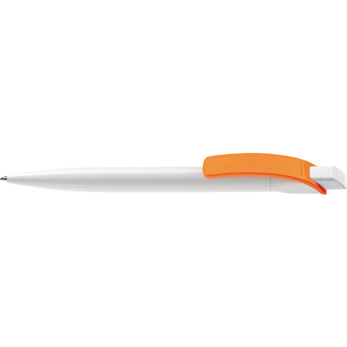 Kugelschreiber Cube Hardcolour , weiß / orange, ABS, 14,70cm (Länge), Bild 3