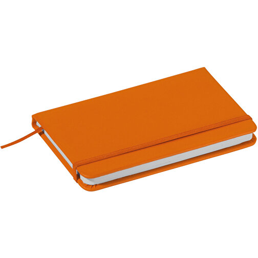 Kunstleder Notizbuch A6 , orange, PU, 14,10cm x 1,50cm x 9,00cm (Länge x Höhe x Breite), Bild 1