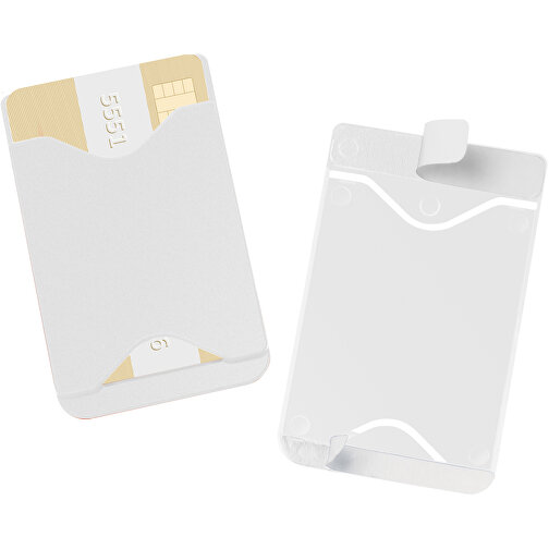 Kartenhalter, Selbstklebend , weiß, PP, 9,30cm x 0,40cm x 5,70cm (Länge x Höhe x Breite), Bild 1