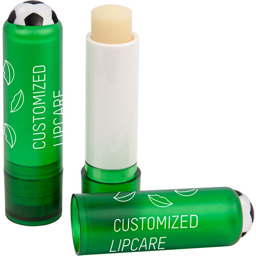 Lippenpflegestift 'Lipcare 3D Fussball' , grün, Kunststoff, 7,90cm (Höhe), Bild 1