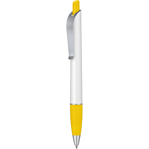 Kugelschreiber Bond , Ritter-Pen, zitronen-gelb/weiss, ABS-Kunststoff, 14,30cm (Länge), Bild 1