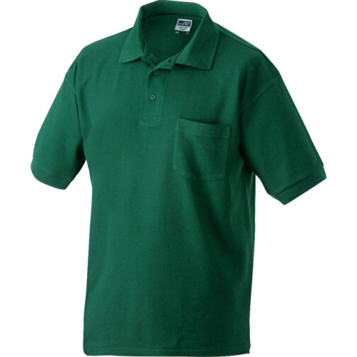 Polo-Piqué Pocket , James Nicholson, dark-grün, 60% Baumwolle, ringgesponnen, 40% Polyester, XL, , Bild 1
