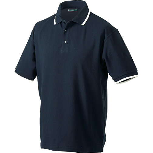 Polo Tipping , James Nicholson, navy/weiss, 100% Baumwolle, gekämmt, ringgesponnen, XL, , Bild 1