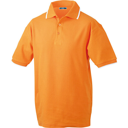 Polo Tipping , James Nicholson, orange/weiss, 100% Baumwolle, gekämmt, ringgesponnen, XL, , Bild 1