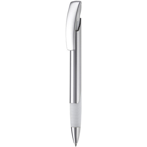 Kugelschreiber Zorro Silver , silber / weiss, ABS & Metall, 14,50cm (Länge), Bild 1