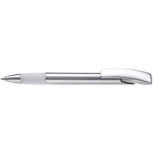 Kugelschreiber Zorro Silver , silber / weiß, ABS & Metall, 14,50cm (Länge), Bild 3