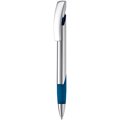 Kugelschreiber Zorro Silver , silber / dunkelblau, ABS & Metall, 14,50cm (Länge), Bild 1
