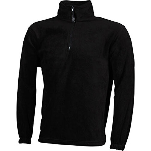 Half-Zip Fleece , James Nicholson, schwarz, 100% Polyester, XL, , Bild 1
