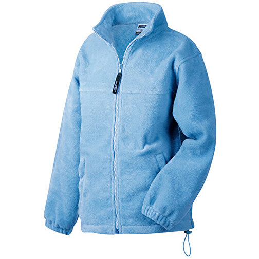 Full-Zip Fleece Junior , James Nicholson, light-blau, 100% Polyester, XXL (158/164), , Bild 1