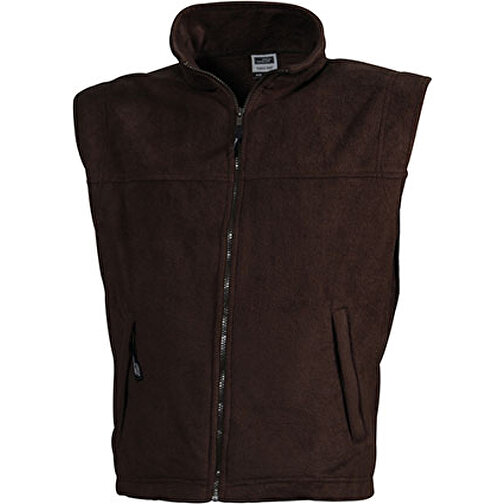 Fleece Vest , James Nicholson, braun, 100% Polyester, M, , Bild 1