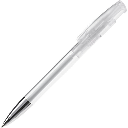 Kugelschreiber Avalon Transparent Mit Metallspitze , transparent weiß, ABS & Metall, 14,60cm (Länge), Bild 2