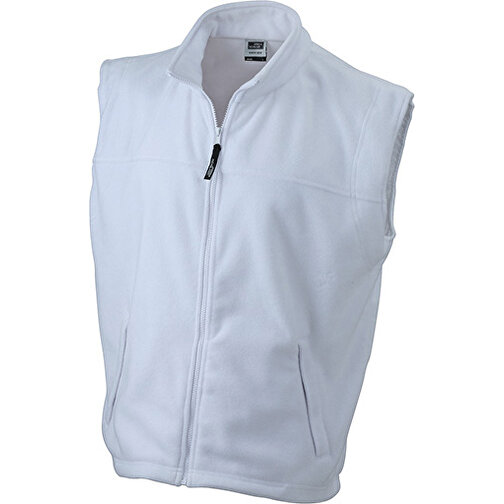 Fleece Vest , James Nicholson, weiß, 100% Polyester, 4XL, , Bild 1