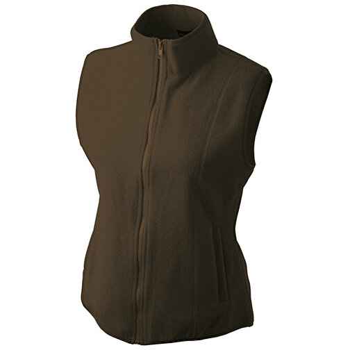 Girly Microfleece Vest , James Nicholson, braun, 100% Polyester, L, , Bild 1