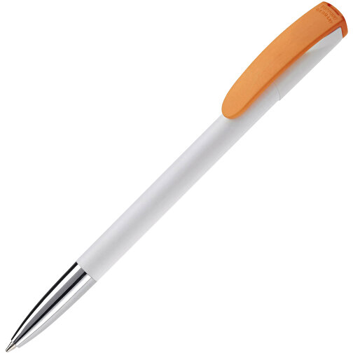 Kugelschreiber Deniro Mit Metallspitze Hardcolour , weiß / orange, ABS & Metall, 14,30cm (Länge), Bild 2