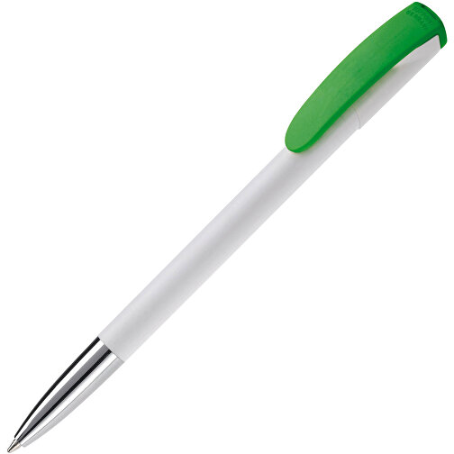 Kugelschreiber Deniro Mit Metallspitze Hardcolour , weiss / grün, ABS & Metall, 14,30cm (Länge), Bild 2