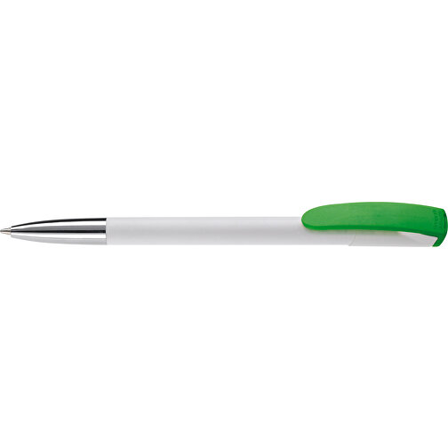 Kugelschreiber Deniro Mit Metallspitze Hardcolour , weiss / grün, ABS & Metall, 14,30cm (Länge), Bild 3