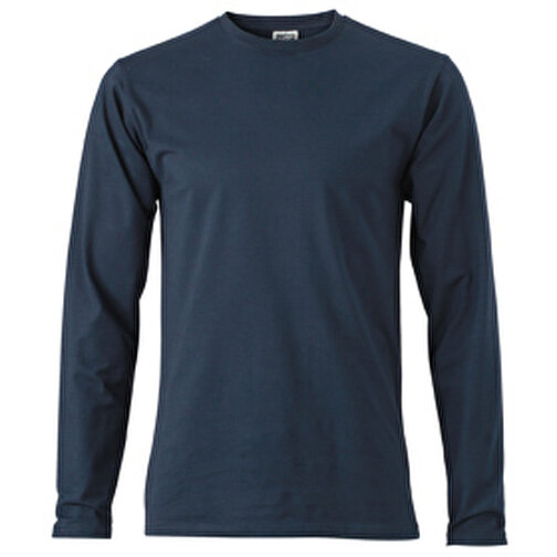 Elastic-T Long-Sleeved , James Nicholson, navy, 95% Baumwolle, gekämmt, ringgesponnen, 5% Elasthan, M, , Bild 1