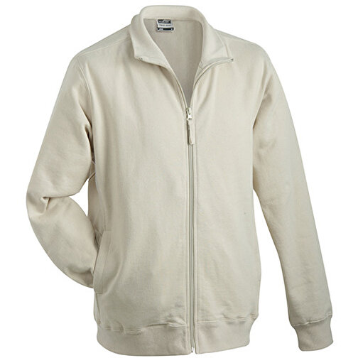 Sweat Jacket , James Nicholson, stone, 100% Baumwolle, gekämmt, ringgesponnen, XL, , Bild 1