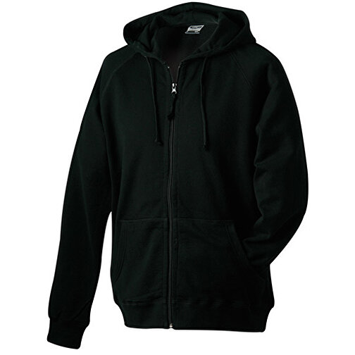 Hooded Jacket , James Nicholson, schwarz, 100% Baumwolle, gekämmt, ringgesponnen, S, , Bild 1