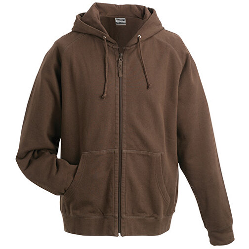 Hooded Jacket , James Nicholson, braun, 100% Baumwolle, gekämmt, ringgesponnen, L, , Bild 1