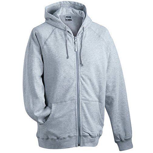 Hooded Jacket , James Nicholson, grau-heather, 100% Baumwolle, gekämmt, ringgesponnen, S, , Bild 1