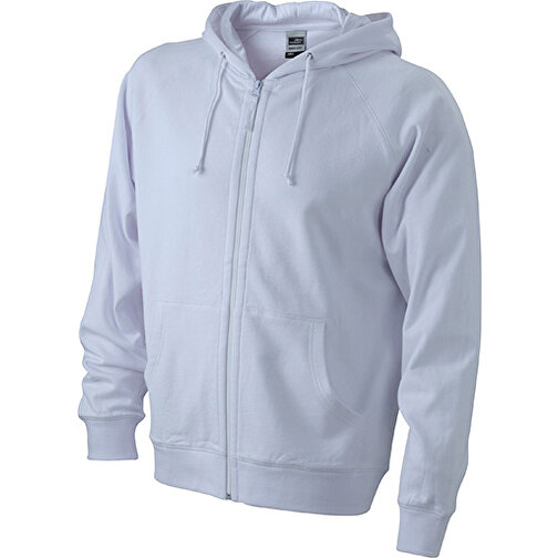 Hooded Jacket , James Nicholson, weiß, 100% Baumwolle, gekämmt, ringgesponnen, 3XL, , Bild 1