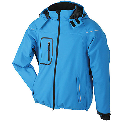 Men’s Winter Softshell Jacket , James Nicholson, aqua, 100% Polyester, M, , Bild 1
