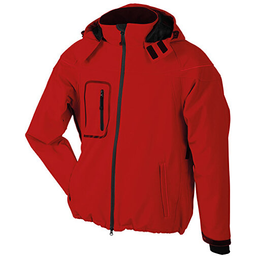 Men’s Winter Softshell Jacket , James Nicholson, rot, 100% Polyester, S, , Bild 1