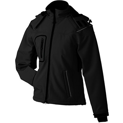 Ladies’ Winter Softshell Jacket , James Nicholson, schwarz, 100% Polyester, XXL, , Bild 1