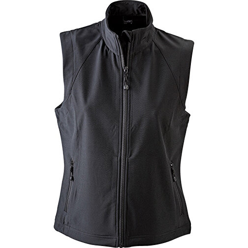 Ladies’ Softshell Vest , James Nicholson, schwarz, 90% Polyester, 10% Elasthan, S, , Bild 1