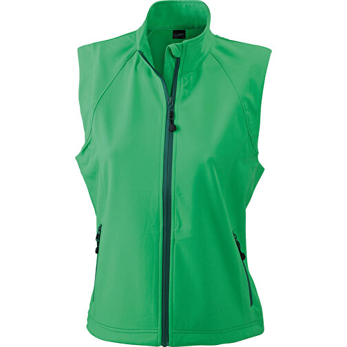 Ladies’ Softshell Vest , James Nicholson, grün, 90% Polyester, 10% Elasthan, L, , Bild 1