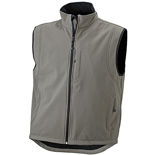 Men’s Softshell Vest , James Nicholson, olive, 95% Polyester, 5% Elasthan, 3XL, , Bild 1
