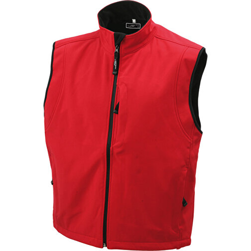 Men’s Softshell Vest , James Nicholson, rot, 95% Polyester, 5% Elasthan, L, , Bild 1
