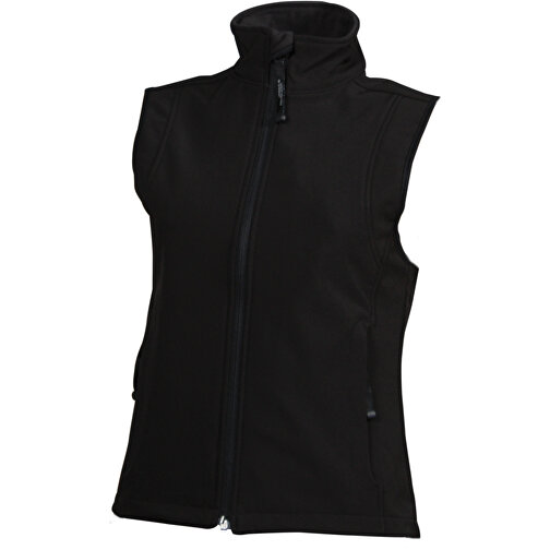 Ladies’ Softshell Vest , James Nicholson, schwarz, 95% Polyester, 5% Elasthan, S, , Bild 1