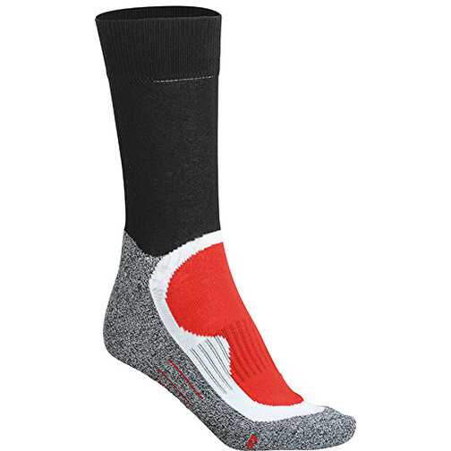 Sport Socks , James Nicholson, schwarz/rot, 76% Polyester, 22% Polyamid, 2% Elasthan, 39-41, , Bild 1