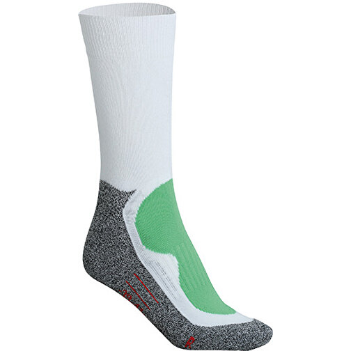 Sport Socks , James Nicholson, weiss/grün, 76% Polyester, 22% Polyamid, 2% Elasthan, 45-47, , Bild 1