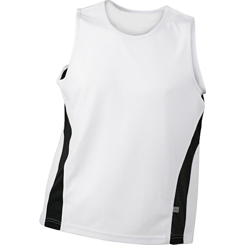 Men’s Running Tank , James Nicholson, weiß/schwarz, 100% Polyester, M, , Bild 1