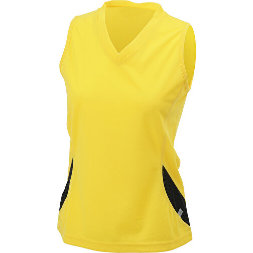 Ladies’ Running Tank , James Nicholson, gelb/schwarz, 100% Polyester, XXL, , Bild 1