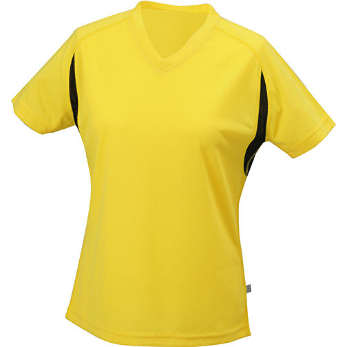 Ladies’ Running-T , James Nicholson, gelb/schwarz, 100% Polyester, S, , Bild 1